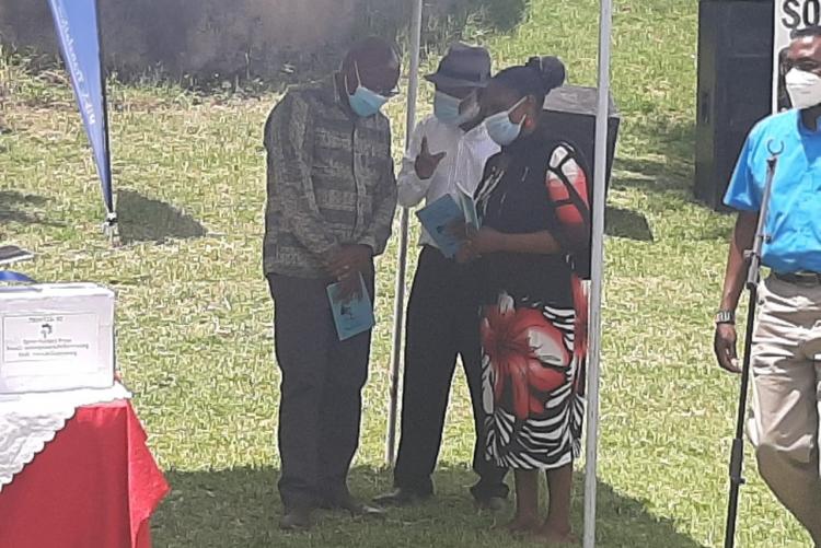 Prof. Jane Oduor, who participated in the establishment of Ogiek orthography, and Prof. Kithaka wa Mberia, a mother language activist, joined Bible Translation and Literacy, East Africa (BTL) in Unveiling of the Gospel of St. Luke on 20th February, 2021 in Narok County. 